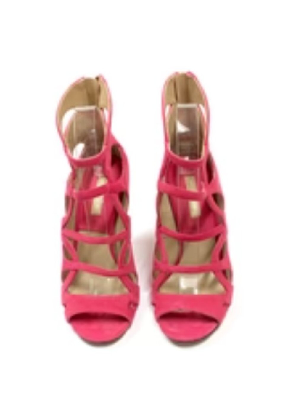 MICHAEL KORS HOT PINK SUEDE CAGE VAMP PUMPS SIZE 40